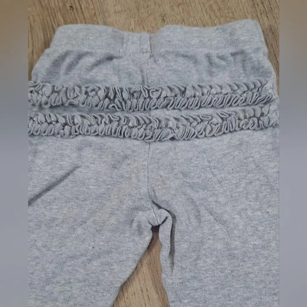 Carter's Gray 2pc St Black Hoodie & Leggings with Ruffle Detail Sz.18m#1869